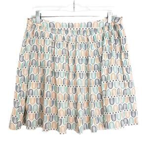 MODBE Rainbow Shapes Colorful Flouncy Skater Skirt Size M